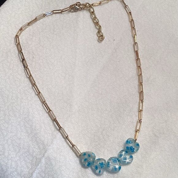 Goldtone Adjustable Paper Clip Link Necklace - Picture 3 of 4